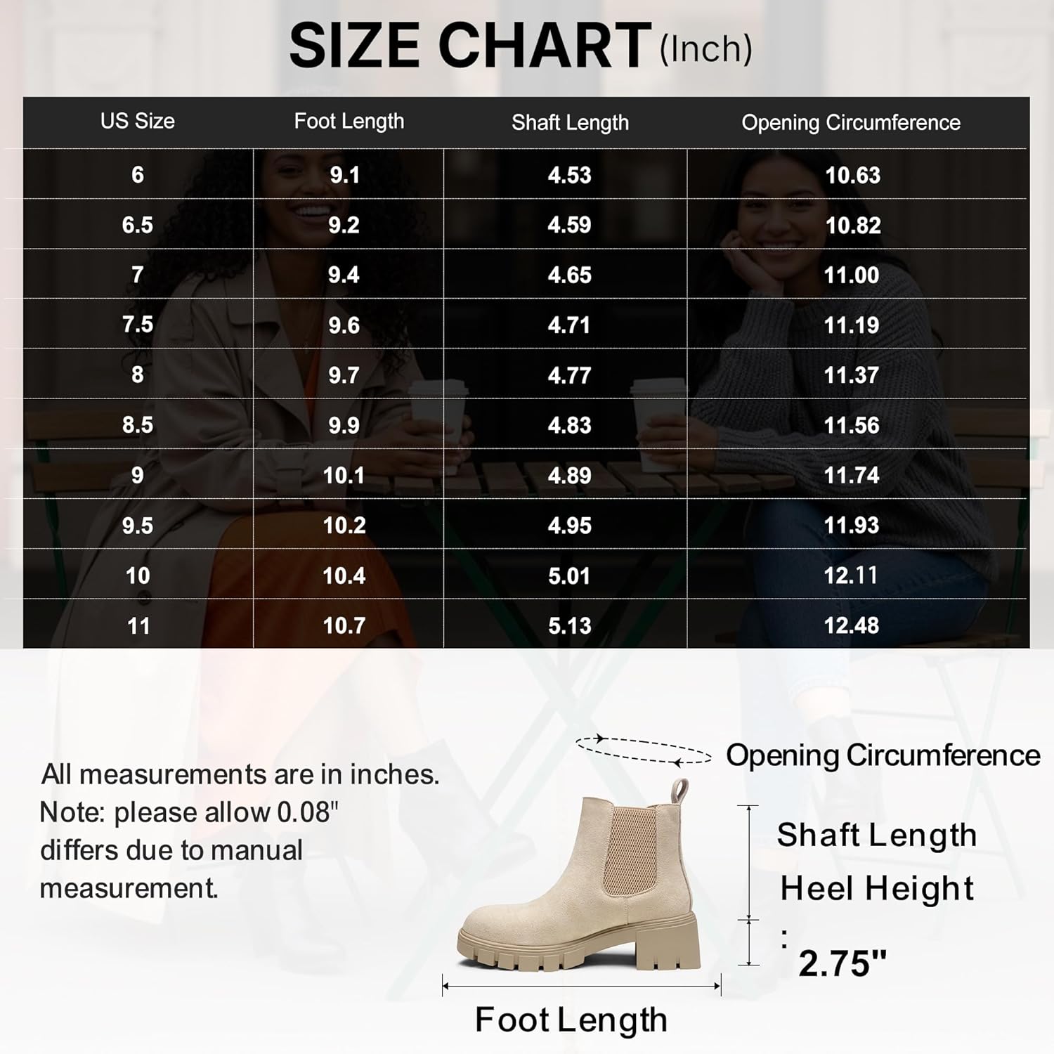 Vepose Women's 936 Chelsea Ankle Boots Platform Lug Sole Elastic Slip on Booties - Image 6