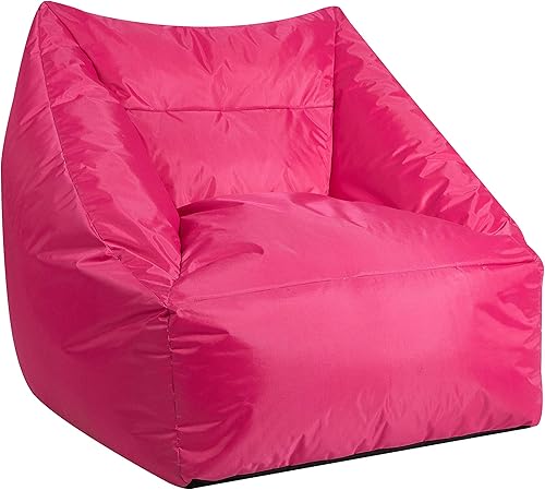 Urban Shop Puf de lona estructurada, color rosa, grande