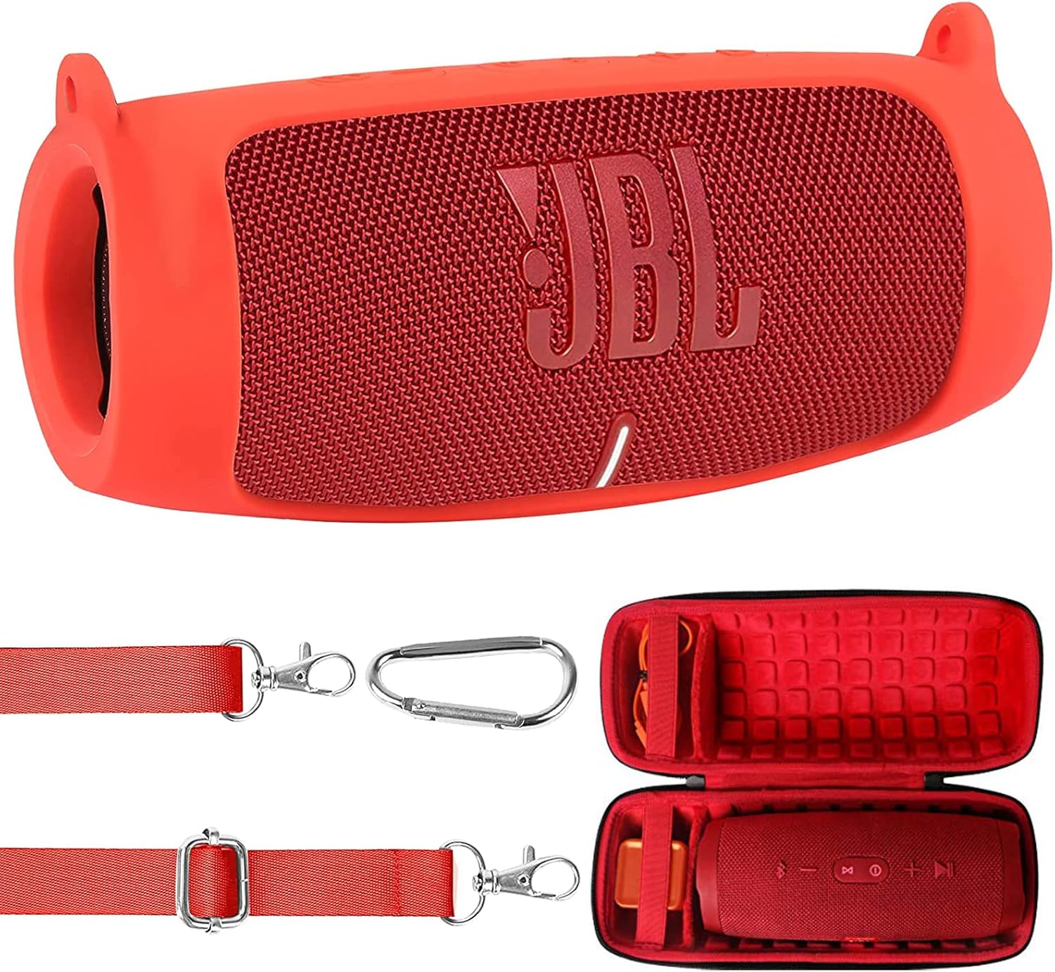 co2CREA Hard + Silicone Case for JBL Charge 5 Speaker