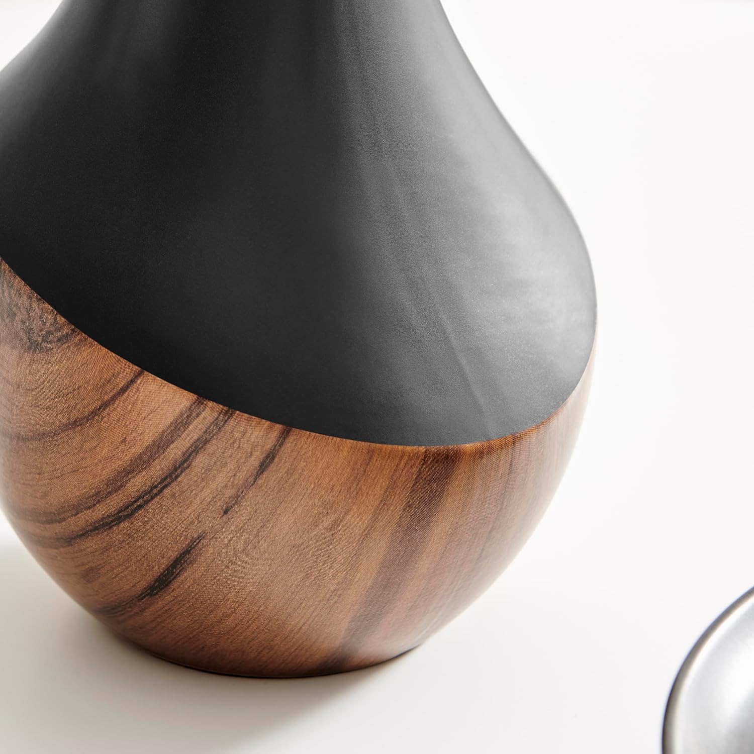 Milo Kalbas 2 Piece Gourd Modern Two Tone Tabletop Vase Set - Black and Walnut