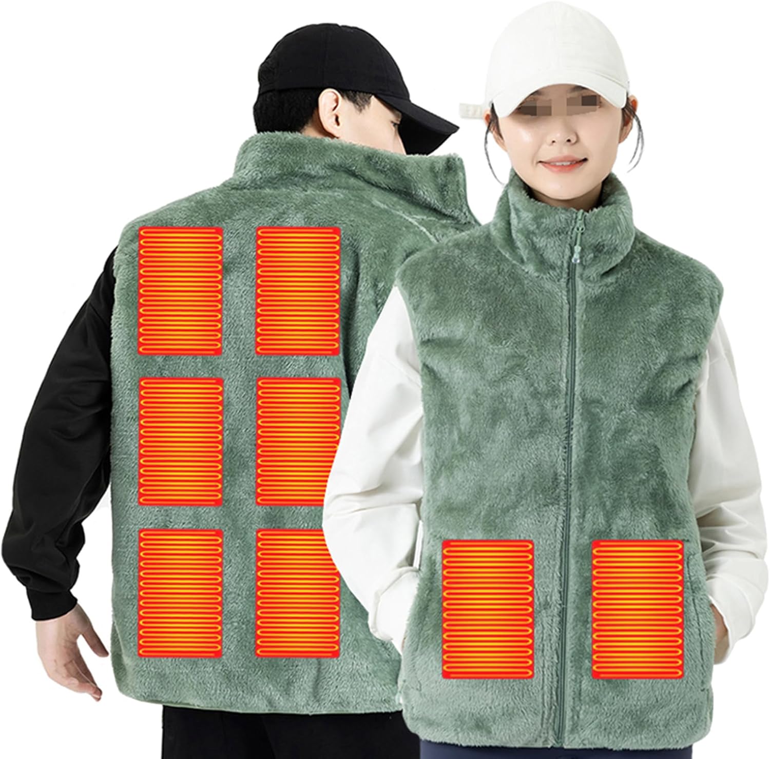 Heated Vest Women Men, USB Electric Heated Vest, 3 Heating Levels ＆ 9 Heating Zones, Unisex (No Battery)