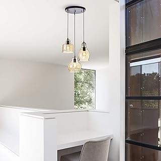 3-Light Cluster Bell Pendant for Kitchen, Dining Room, Home Office