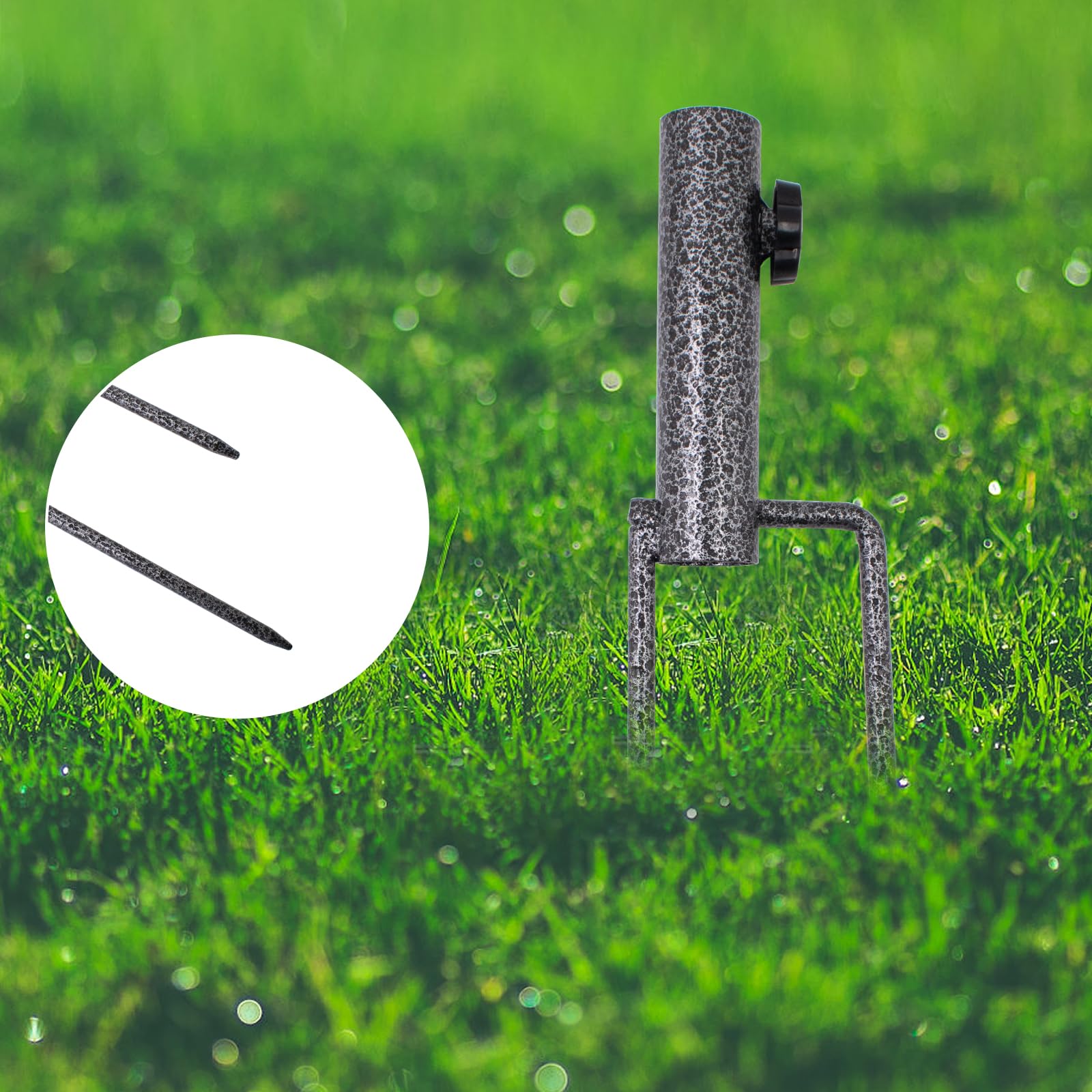 2 paletti per cartelli con palo in metallo, per giardino, cortile, prato, 52 – 78 cm