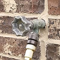 Vista 5 de Danco Manija de grifo de agua para exteriores, repuesto de mango de rueda redonda Bibb, incluye tornillos, metal (10006), plata/peltre, 1.25