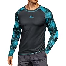 Mens UPF 50+ Rash Guard Sun Protection Moisture Wicking Long Sleeve Swimwear S-XXL