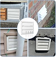 Vista 5 de Swess Cubierta de ventilación exterior de 4 pulgadas con solapa con listones y protector de pájaros integrado, tapa de escape exterior resistente a