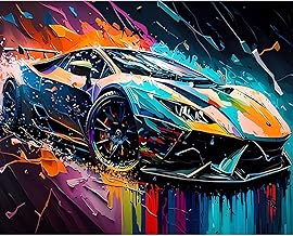 Paint by Number Racing Car for Beginners and Adults Easy to Paint Canvas Oil Painting Kit with Brushes Acrylic Pigment Digital Painting for Amateurs