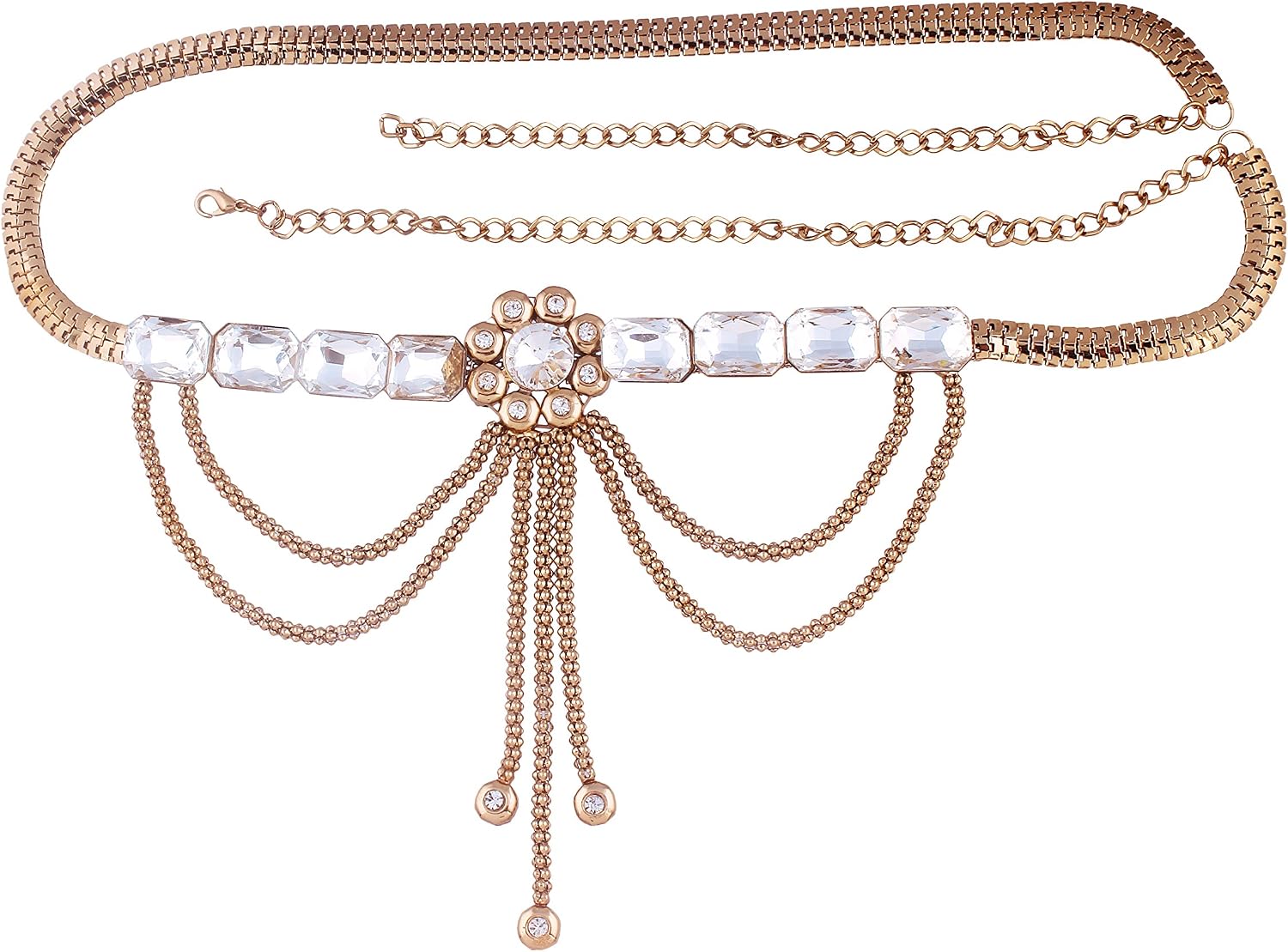 I Jewels Gold Plated Indian Wedding Bollywood Stone Studded Kamarband for Women (B022)