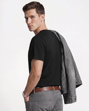 5 Pack Breathable Cotton Blend Men's T-Shirts Crewneck Undershirts Tees