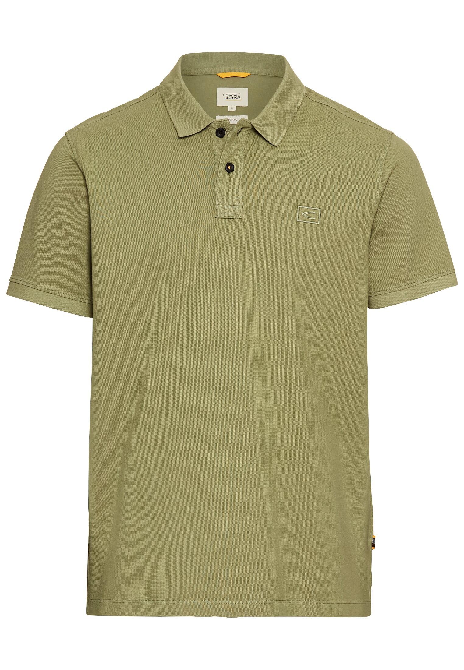 camel active Men's Short-Sleeved Organic Cotton Polo Shirt, Dark Green, Menswear-3XL, Dark Green, 3XL