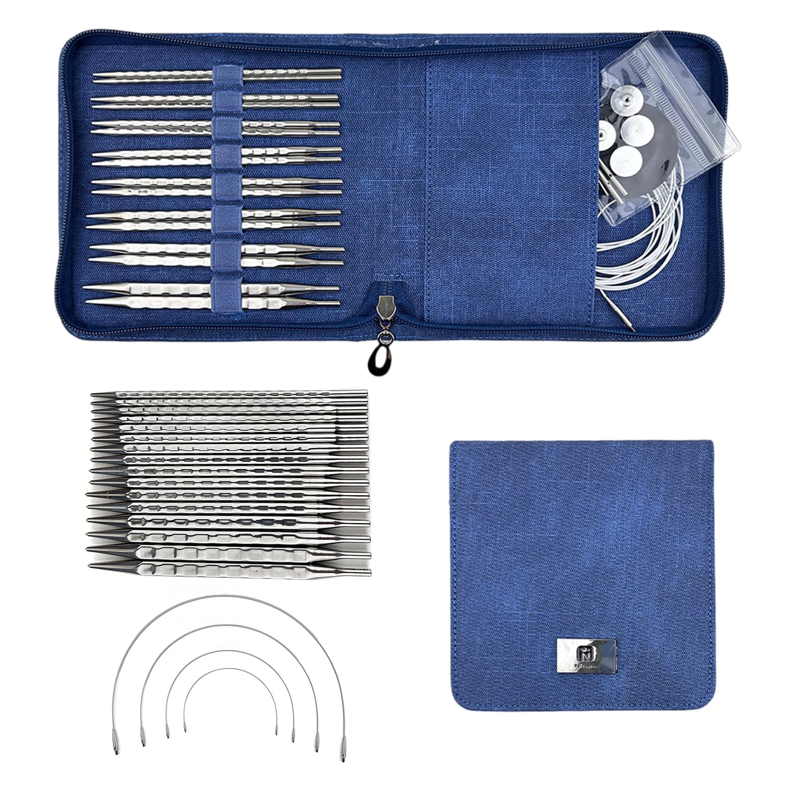 Knitting Needle 3.5-8.0mm Interchangeable Circular Knitting Needle Set with Case & Accessories for Circular Set