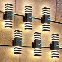 Vista 20 de Luminaria para exteriores, moderna lámpara de pared para exteriores, aplique de pared exterior negro, luces impermeables para porche exterior