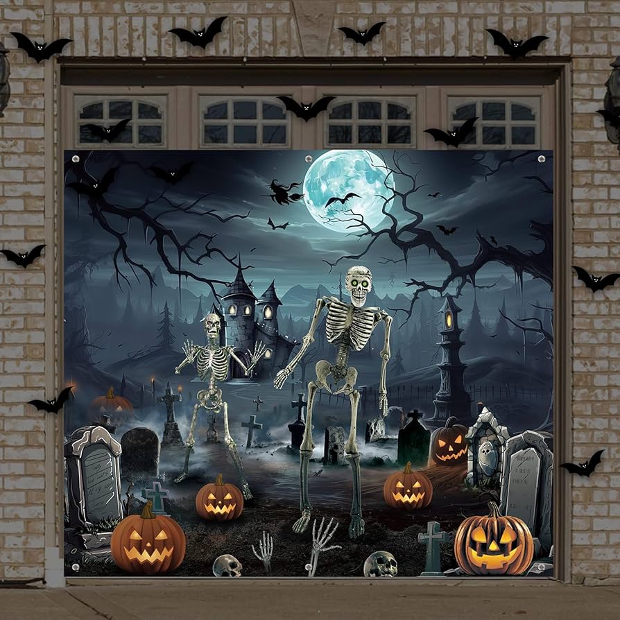 Amazon.com: Blosssound 7x8 FT Halloween Garage Door Cover – Spooky