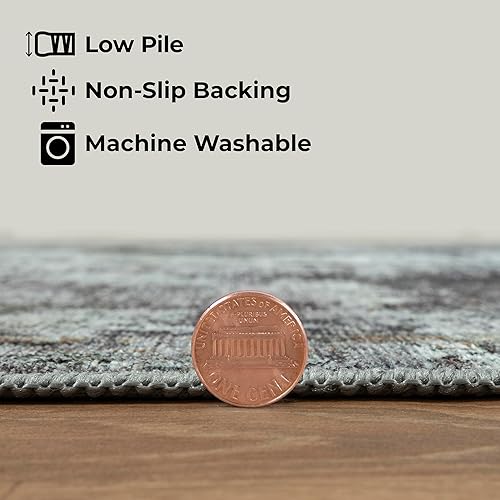 Miniatura 7 de GLN Rugs Contemporary Collection - Alfombra moderna, lavable a máquina, contemporánea, antideslizante, abstracto, para sala de estar, dormitorio,