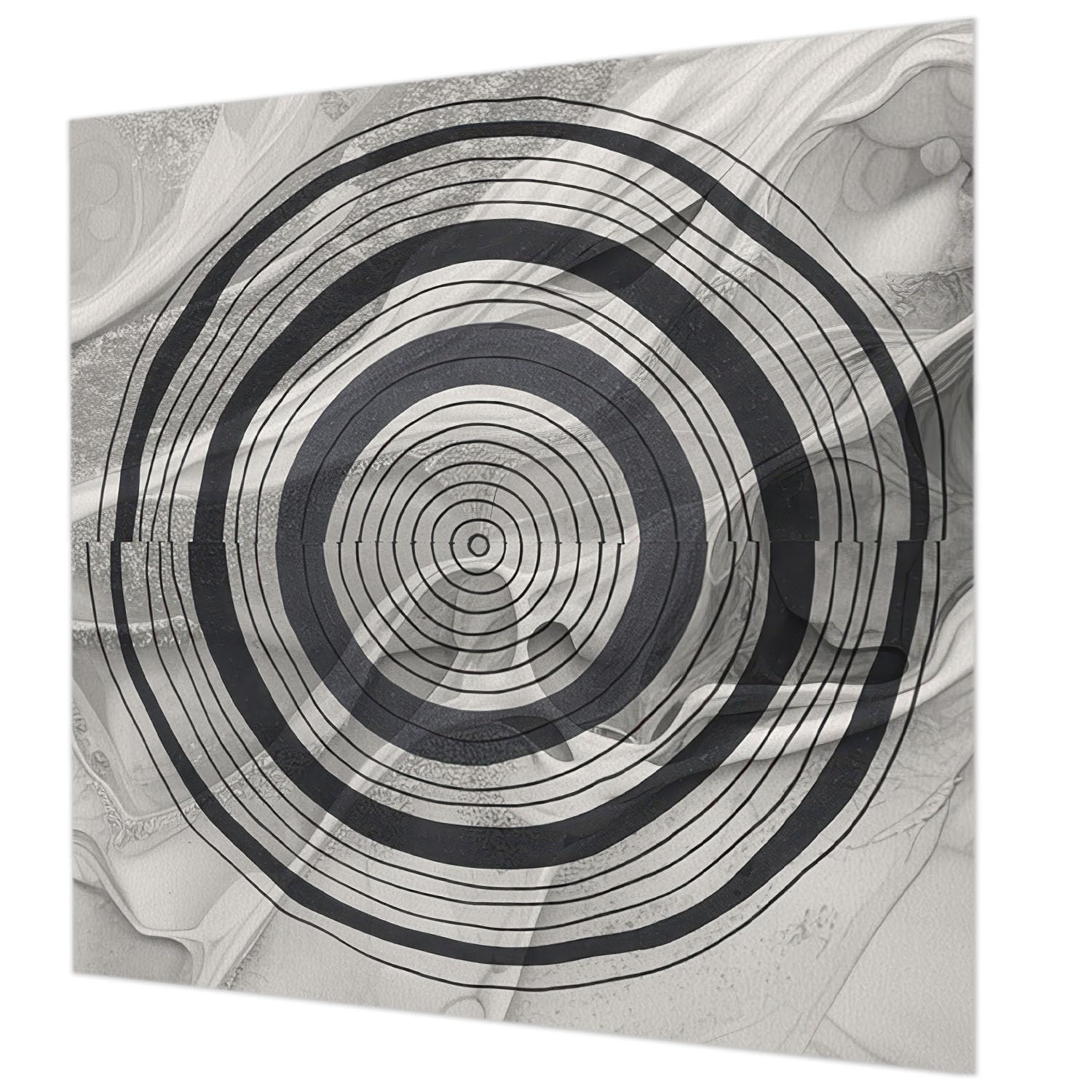 Décor mural intissé cercles gris 250x250 cm de haute qualité lavable avec colle de pose incluse