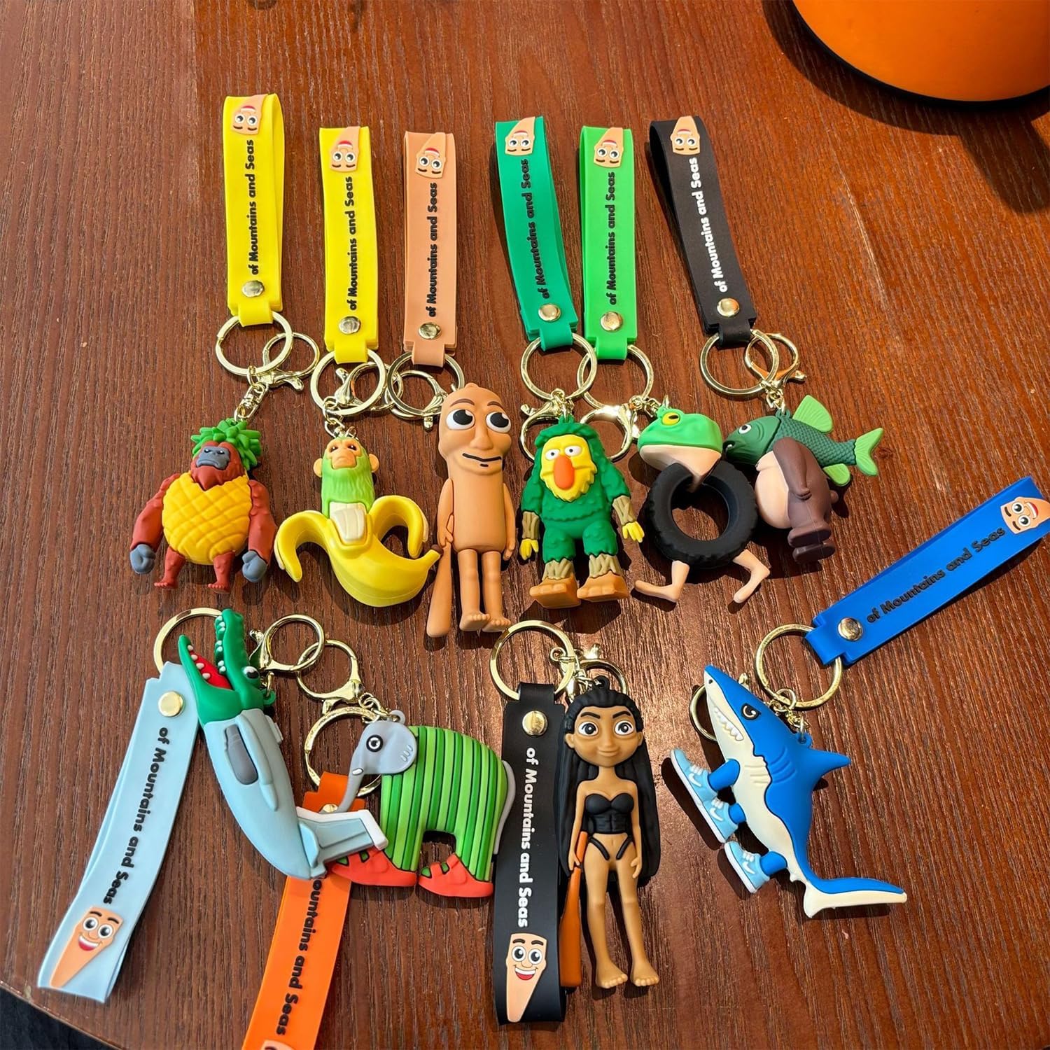 Italian Brainrot Animals Keychains,Tralalero Tralala Tung Sahur Action Figure Keychain with Wrist Strap