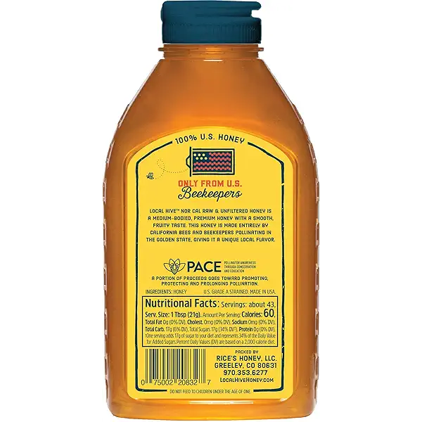 Local Hive Northern California Raw & Unfiltered – 32 oz | 100% Pure U.S. Honey | Natural Sweetener Sourced from American Bees & Beekeepers | Smooth Fruity Flavor | Ideal for Tea, Baking & Cooking 2