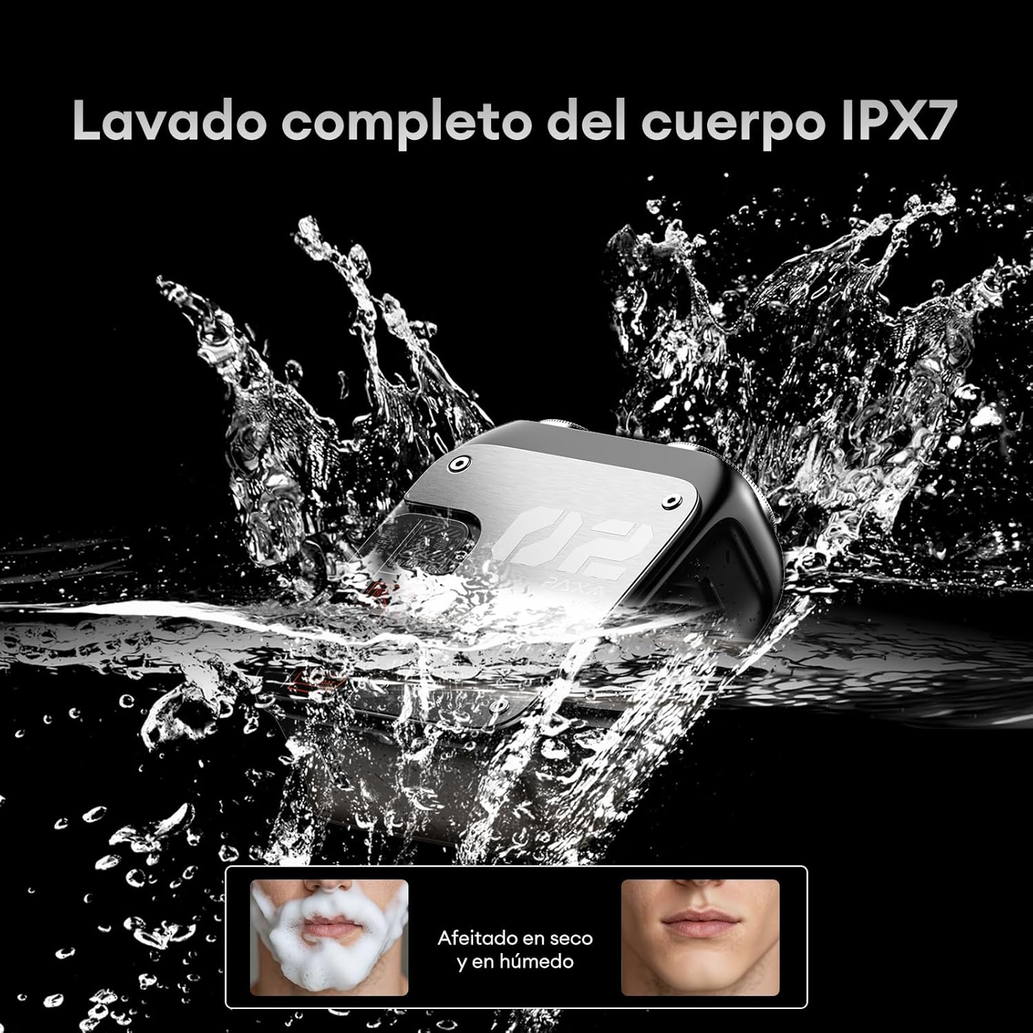 PAXA T01 Mini Electric Shaver submerged in water, demonstrating its IPX7 waterproof rating.