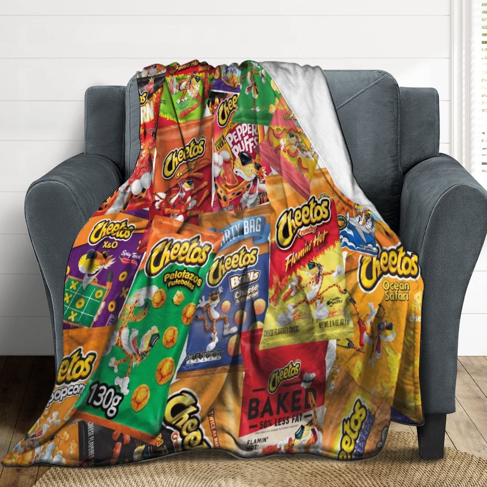 Amazon.com: Custom Cheeotos Throw Blanket, Flannel Plush Blankets and  Throws for Couch, Warm Air Conditioning Blanket 70x80 : Home u0026 Kitchen