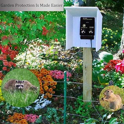 Miniatura 6 de Briidea Energizador eléctrico de cerca de 2 millas para evitar que los animales salvajes intercepten 8 acres voltaje de salida 5000 V 0.1Joule