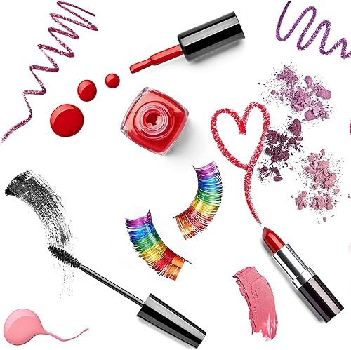 Miniatura 3 de Blulu 3 pares de pestañas de arco iris llamativas de oropel para fiesta, pestañas de payaso, accesorios de Halloween para suministros de cosplay en