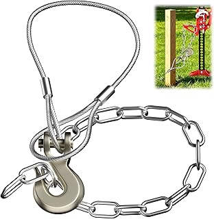 Fence Post Puller with Galvanized Cable and Chain, Used with Jack/Lever to Easily Remove 4x4 Fence Posts for Residential/Agricultural Fence Repairs