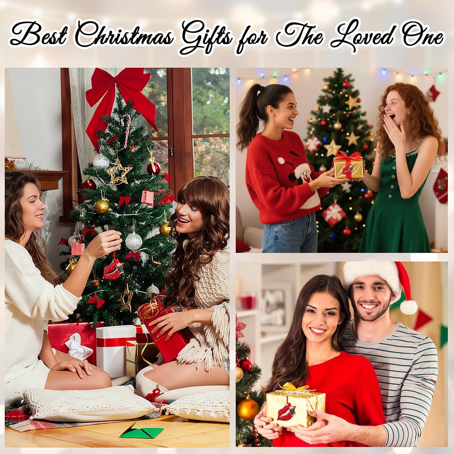 WhatSign Red Lips Lipstick Christmas Ornament - Makeup Ornaments for Christmas Tree Decorations Sexy Lips Christmas Tree Keepsake Ornaments for Women Girls - Image 4