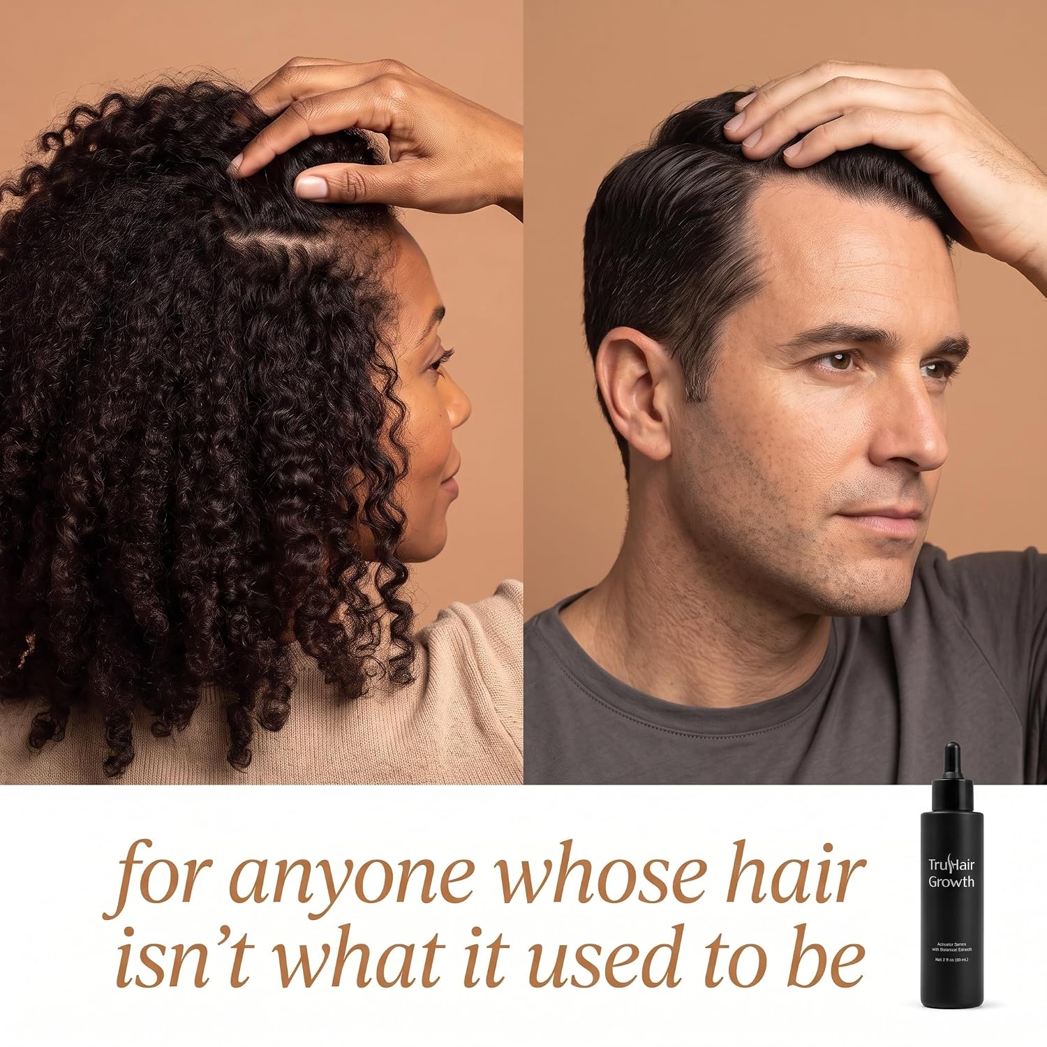 Tru Hair Growth Serum with Peptides and Botanicals to Support Healthy Hair