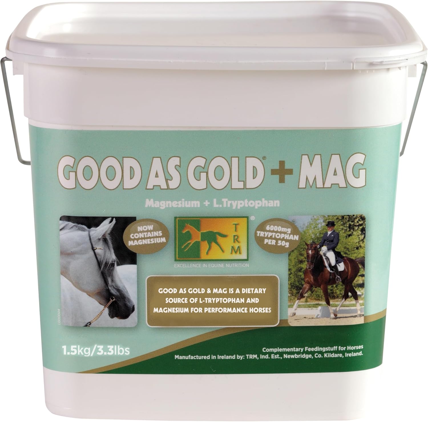 TRM Good as Gold + MAG Calming Horse Supplement for Relaxation and Focus | Tryptophan + Magnesium - 3.3 lb (1.5kg) - 3.3 lb