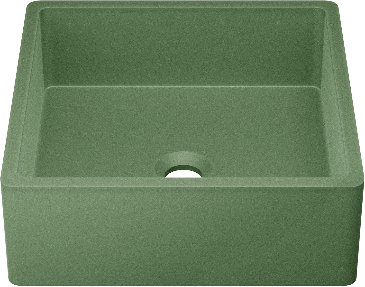 Swiss Madison Lisse 15.5" Concrete Square Vessel Sink in Matte Royal Green