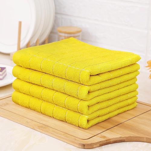 Miniatura 298 de Homaxy Toallas de cocina de rizo 100% algodón (gris oscuro, 13 x 28 pulgadas), diseño a cuadros, suaves y súper absorbentes, paquete de 6