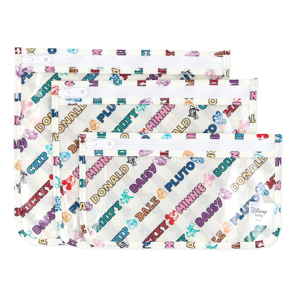 Bumkins Travel Bag, Toiletry, TSA Approved Packing Pouch, Zip Bag, Quart Size Airline Compliant, Clear-Sided, Set of 3 Sizes