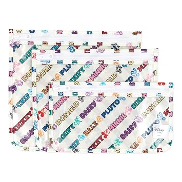 Bumkins Travel Bag, Toiletry, TSA Approved Packing Pouch, Zip Bag, Quart Size Airline Compliant, Clear-Sided, Set of 3 Sizes