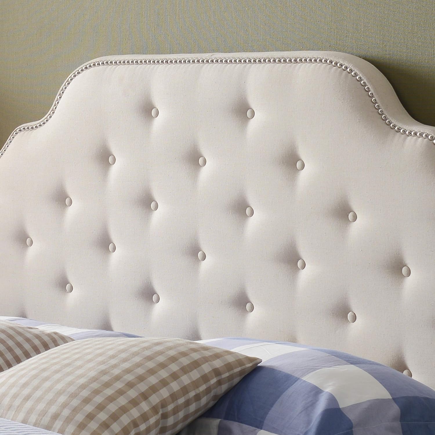 Christopher Knight Home Silas Headboard - Fully Upholstered, Queen / Full, Beige