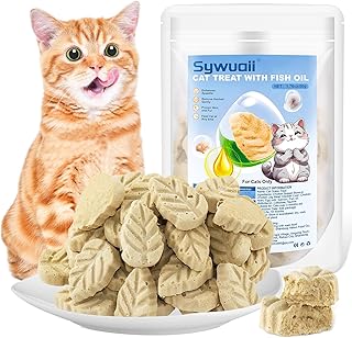 50g/1.76oz Freezed Dried Cat Chicken Treats with Fish Oil, Cat Treats for Hair and Skin Protection, Edible Cats Snack