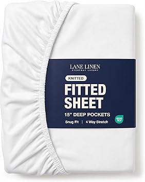White Fitted Sheet Queen Only - Superior Elasticity All Around Edges - Snug Fit Deep Pocket, Securely Fits Mattresses Upto 15" - Ultra Soft & Breathable - Relaxed Everyday Comfort Bottom Sheet - White