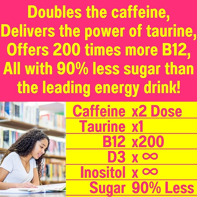 SHIZAM Taurine 1000mg Caffeine 150mg Energy Gummies w D-3 B-12 B Complex Inositol, Gel Gels Vitamins Vitamin Drinks Capsules Drink Shot Chews Pills Powder Alt, Running Runners Supplement Supplements