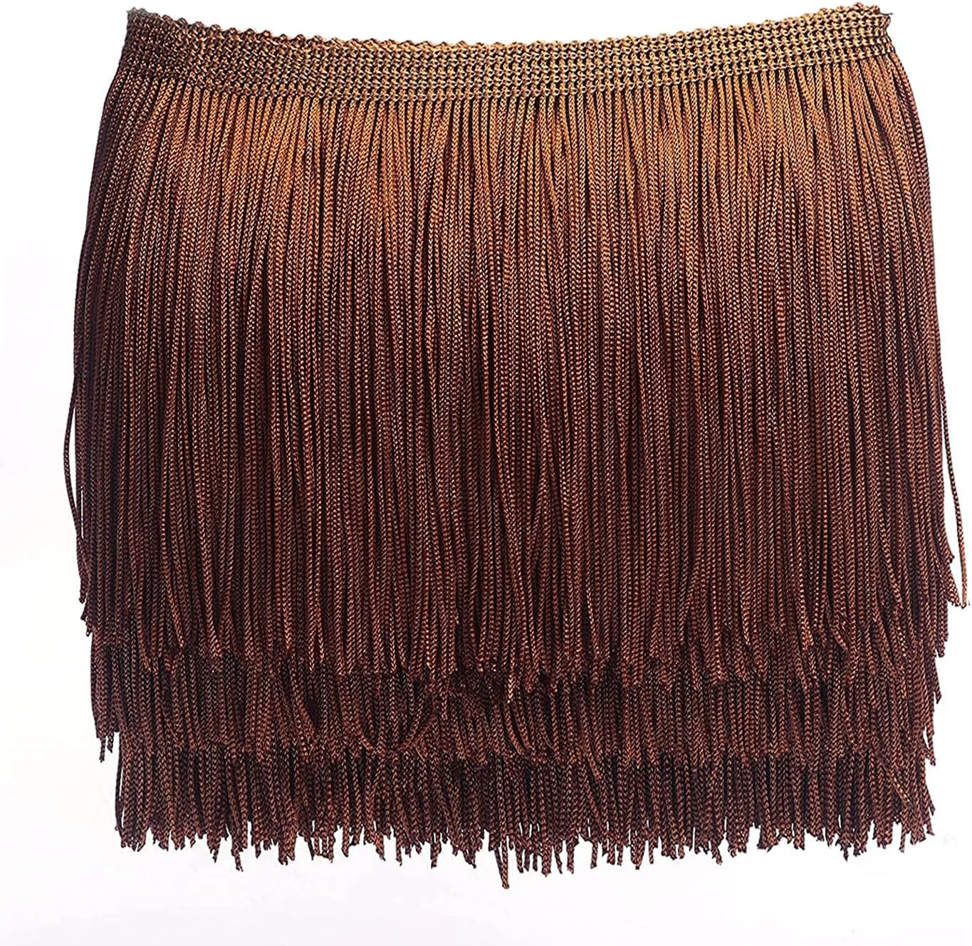 YYCRAFT 10 Yards 8 Inch Wide Tassel Curtain Fringe Trim by The Yard for DIY Sewing Crafts Clothing Curtains Decoration (Brown)