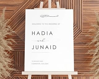 Editable Minimalist Muslim Wedding Welcome Sign | Custom Islamic Welcome to Our Wedding Poster | Digital Printable Decor