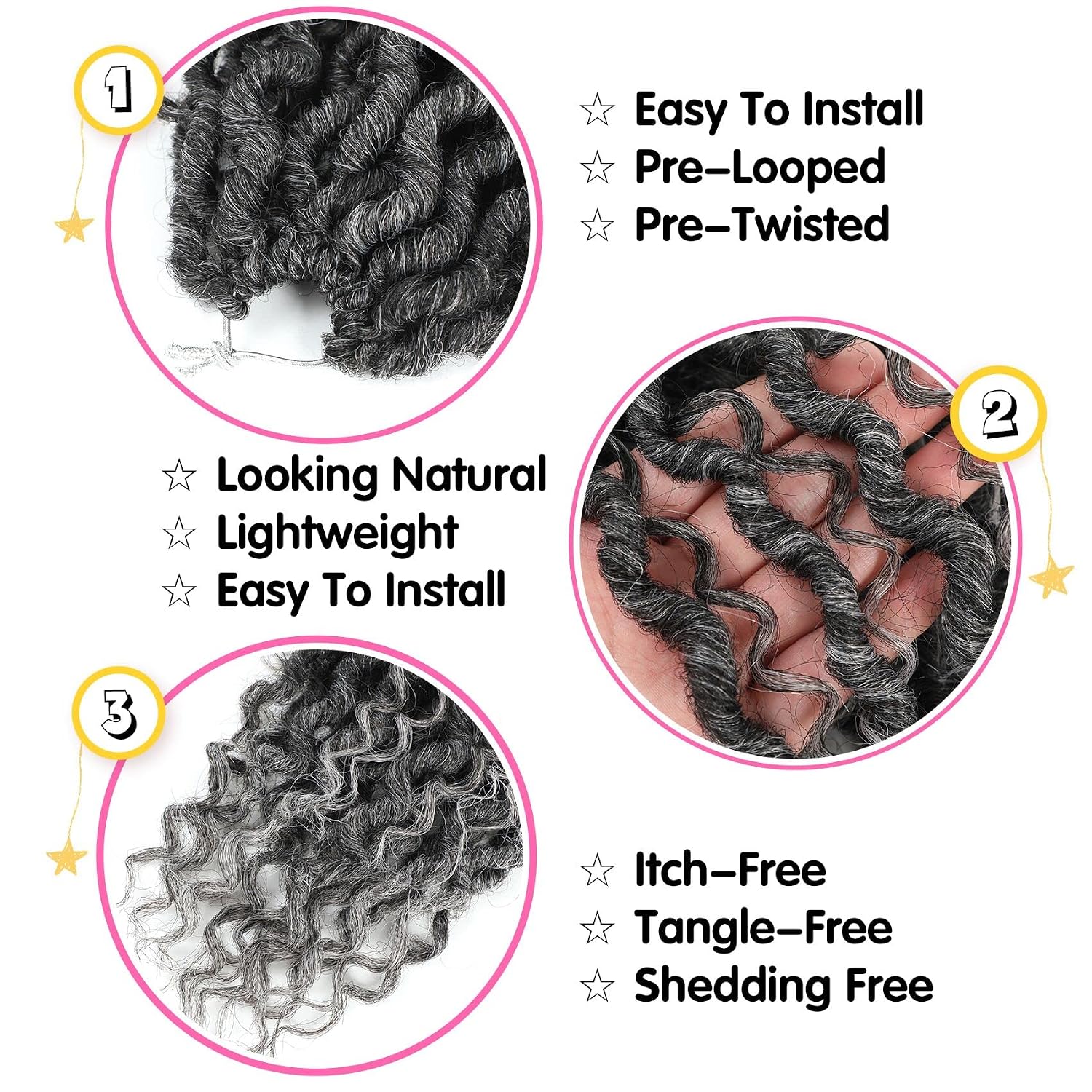 Fulcrum Goddess Locs Crochet Hair 12 Inch, 8 Packs New Faux Locs Crochet Hair for Black Women, Crochet locs with Curly Ends (12Inch (Pack of 8), Tgray#)