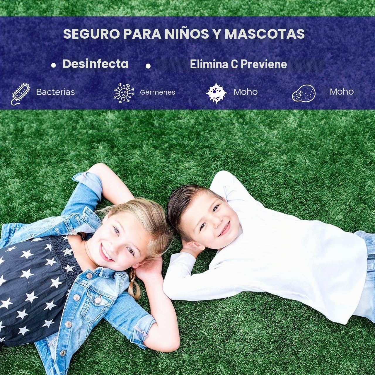 BioTurf BioS+ Kit limpiador de césped para orina de mascotas al aire libre – Limpiador de césped artificial concentrado desodorante para orina de perro y heces – Eliminador de olores enzimáticos de