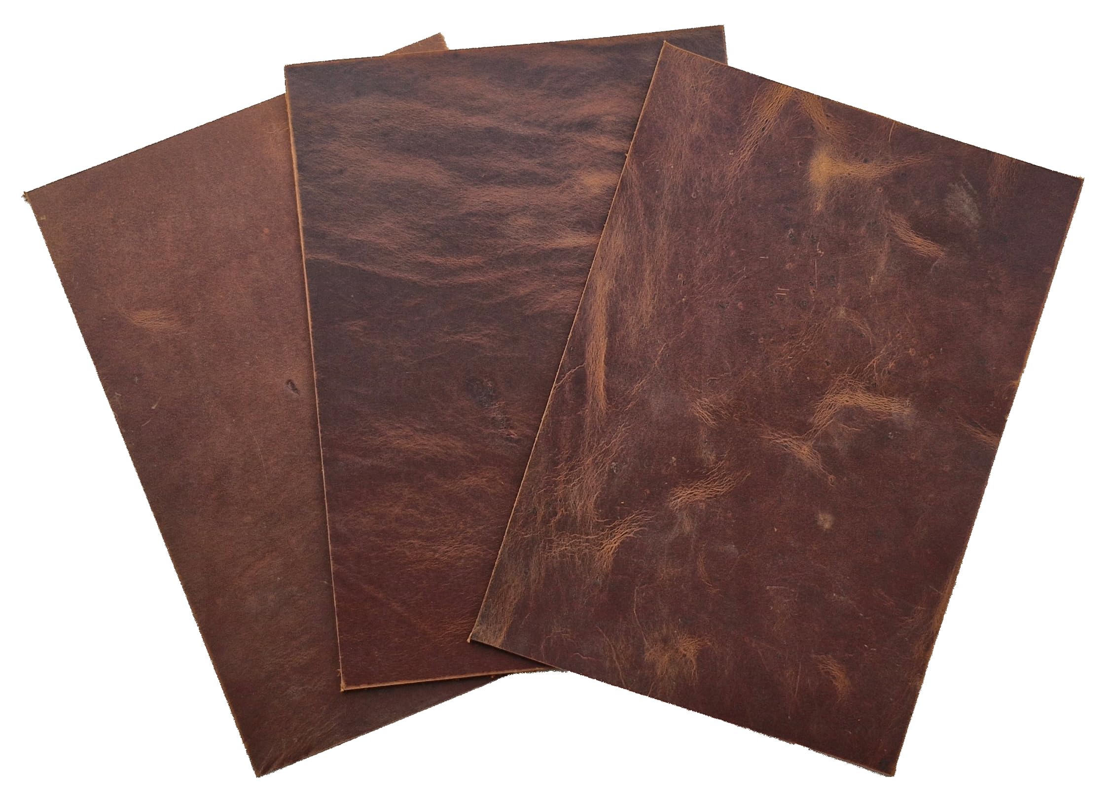 HAPPER STUDIO Cowhide Pull-Up Crazy Horse Leather Sheets for Crafts. (3, Brown Whiskey 1.7 mm, A4 (210 x 297 mm)