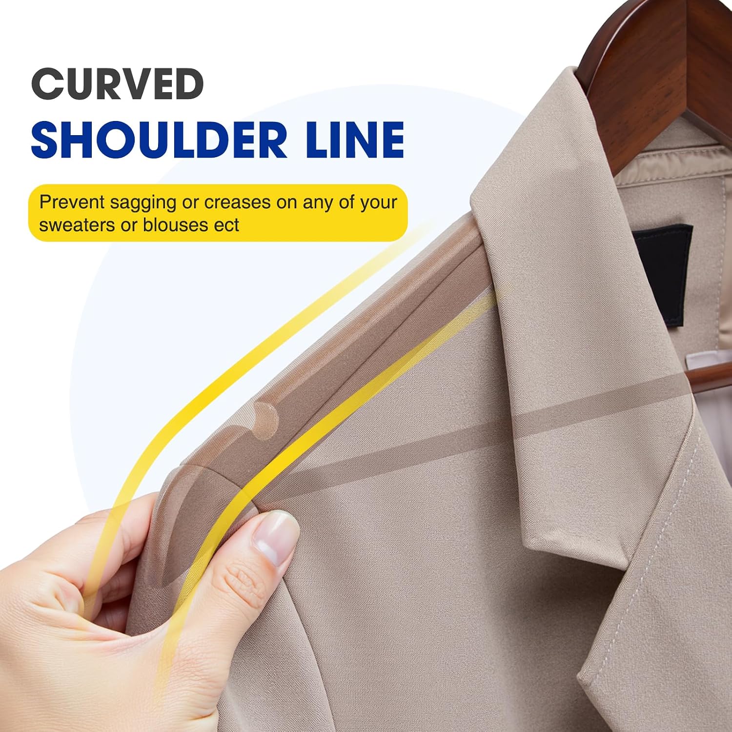 Korpai 30 Pack Wooden Hangers,Wooden Clothes Hangers with Smooth Pant Bar and Shoulder Notches,Heavy Duty Hangers with 360-Degree Rotatable Hook, Coat Hangers for Coats,Shirts,Dress,Pants,Walnut