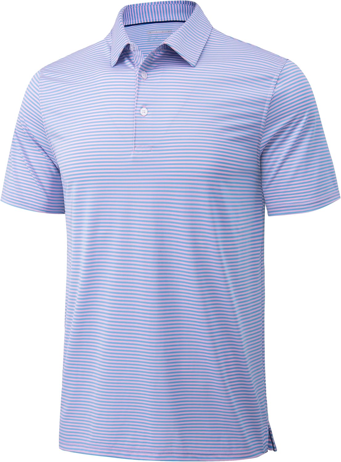 MAGCOMSEN Men's Polo Shirts Short Sleeve Striped Golf Polos Dry Fit Casual Performance Collared Shirt