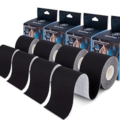 4 Pack Kinesiology Tape for Sports Athletes - 16 FT Waterproof Athletic Tape for The Knee Elbow and