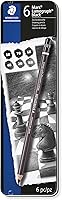 Vista 2 de Staedtler Mars Lumograph Black, Carbon Blend Provides Jet Black Lines, Professional Art Pencils, Tin of 6 Assorted Black Sketch Pencils, 100B G6