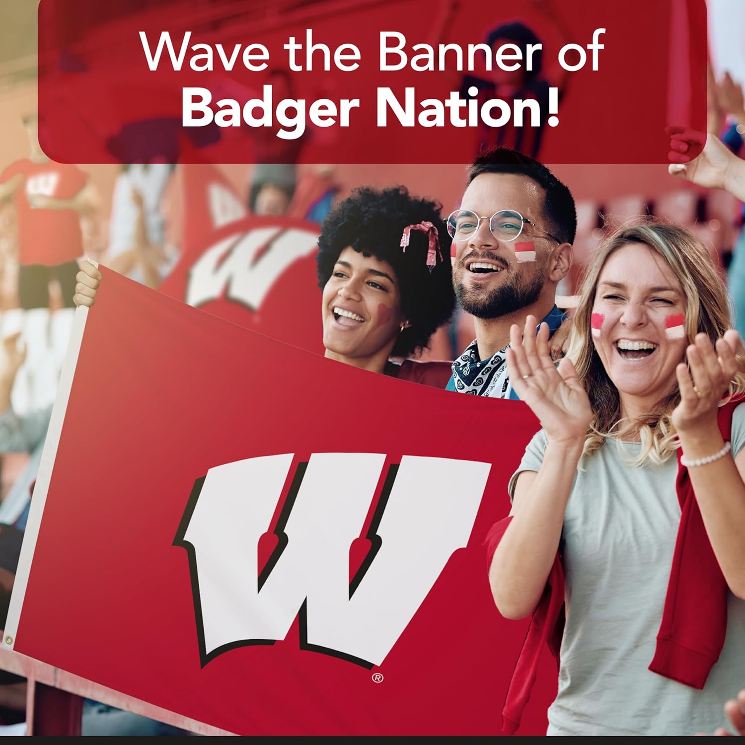 Wisconsin Badgers College Sports Printed Flag - NCAA Licensed - Nylon - School Banner (Red, White) (3' x 5') - Image 6