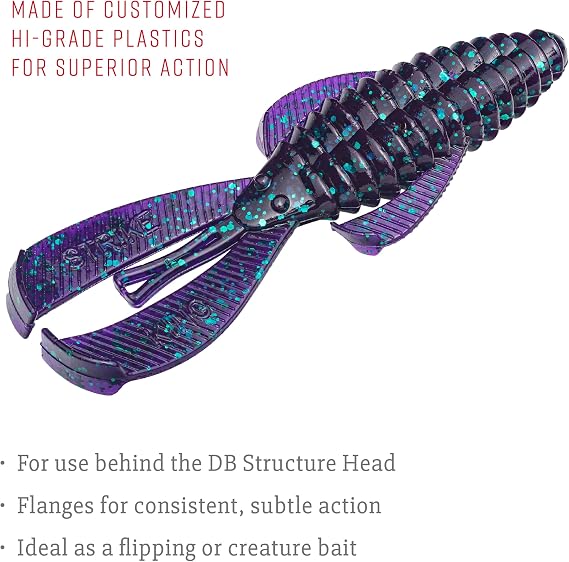 Strike King (RGBUG-42) Rage Bug 4 Fishing Lure, 42 - Junebug, 4, Flanges for Consistent, Subtle Action