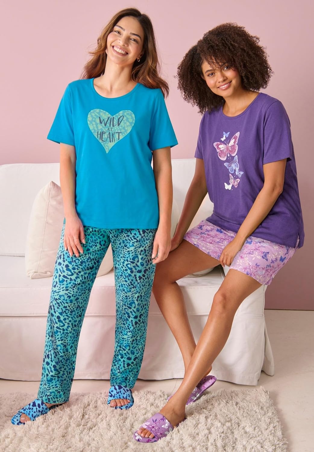 Dreams & Co. Plus Size Knit Pj Short Set