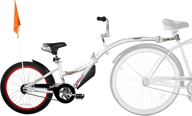 WeeRide Co Pilot Tagalong Children's Trailer Bike - Silver